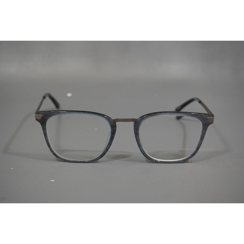 Rickey Smiley Eyewear RS 114 Blue Eyeglasses Frame Matte Faux Wood 54-21-145